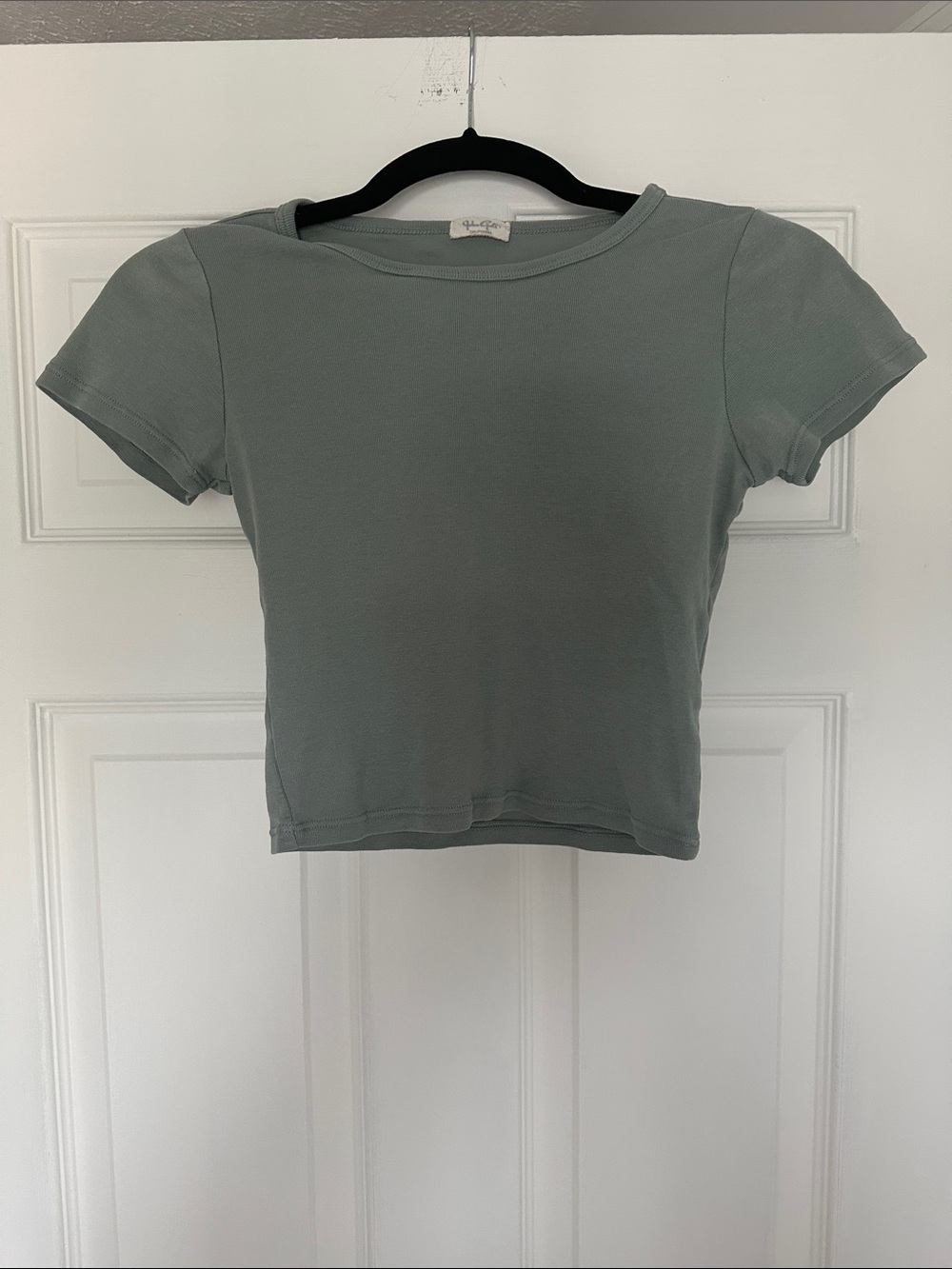 Brandy Melville Sage Green Crewneck Crop Top